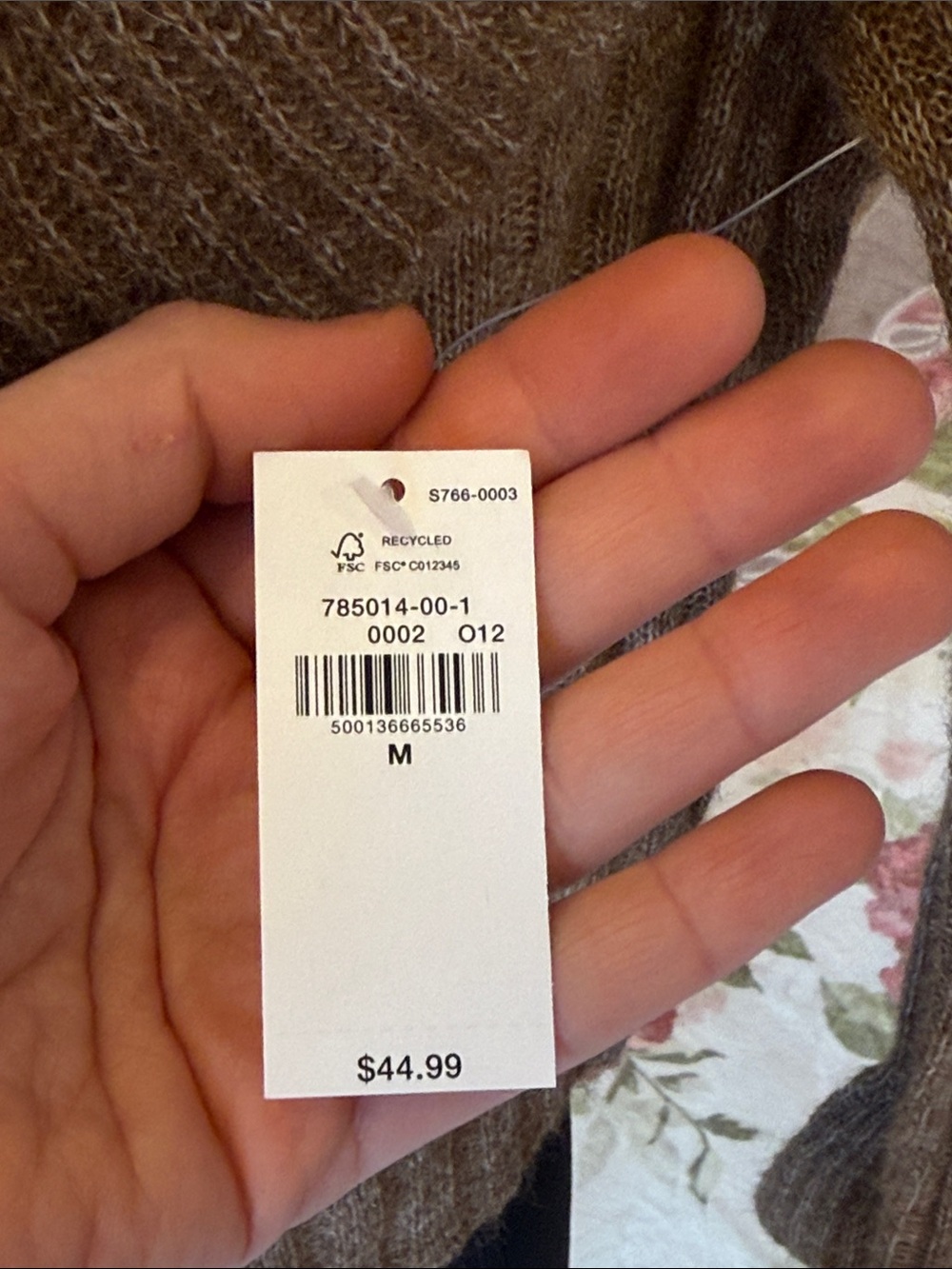 Old Navy Brown Ribbed Tie-Front Ruffle Cardigan - Picture 4 of 5